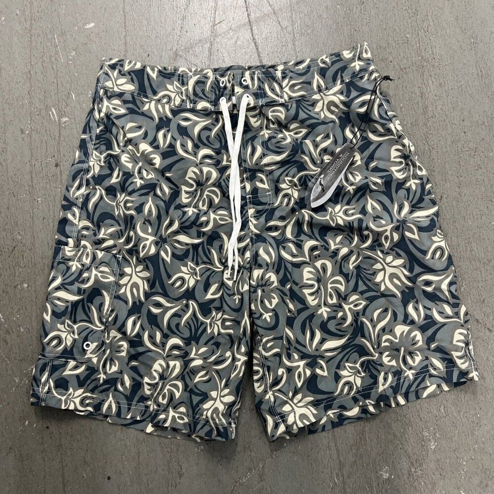 Roundtree and Yorke Men's‎ Swim Truck Gray Geometric Pattern Size 36